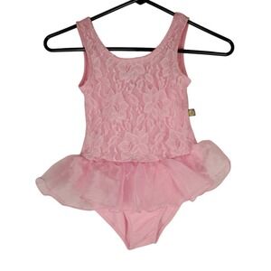 Dollie & Me Pink Lace Ballet Leotard‎ Tutu Dress Toddler Girl Size S